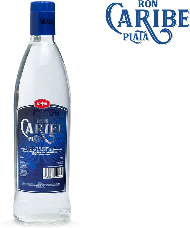 Etiqueta de Ron Caribe Plata